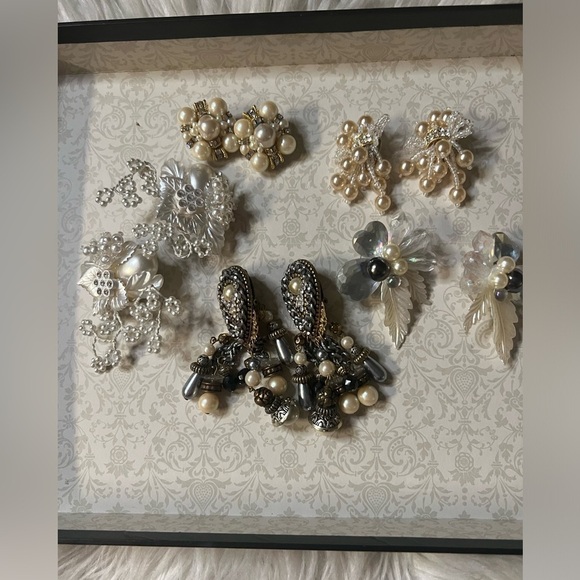 None Jewelry - Vintage pearl earrings bundle. These are all CLIP ON EARRINGS. 5 pairs. EUC